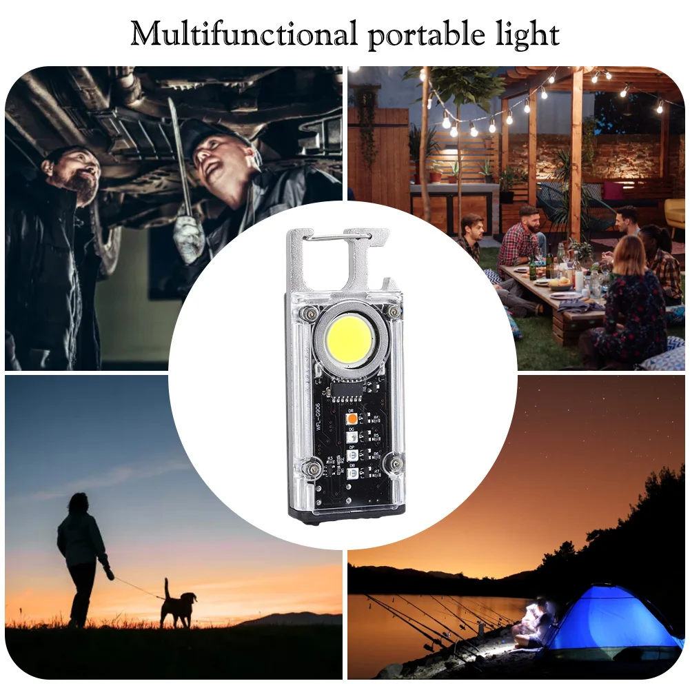 1-5 BUC Mini Breloc Lanterna de Buzunar Lanterna LED-uri de Lumină Puternică 500LM în aer liber Camping Lanterna TIP C de Încărcare Lampă de Lucru EDC