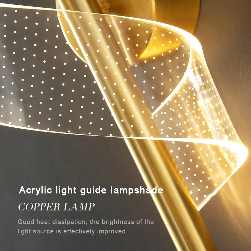 1 BUC LED-uri Lampă de Perete Spirala de Aur Acasă Noptiera Camera de zi Coridor Decorative Lampă de Perete