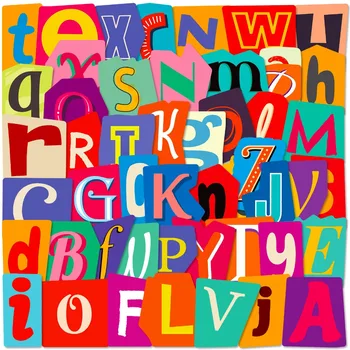 50Pcs Iluminare Scrisoare Autocolante de Desene animate de Colorat Alfabetul englez Eticheta Diy Sticla de Apa Cutie Mark Impermeabil Numele Autocolante