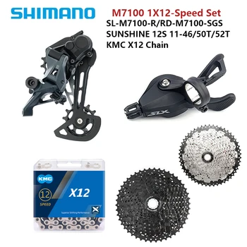 SHIMANO SLX M7100 12 Viteza Groupset Manetei Schimbătorului Spate 12V KMC X12 SOARE 12S 46T/50T/52T Mountain Bike Volanta Kit