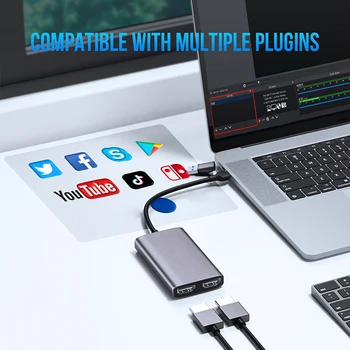 Card de Captura Video 4K HDMI-compatibil cu USB/Tip-C Video Grabber Cutie pentru Calculator PC Camera Live Streaming de Înregistrare Întâlnire