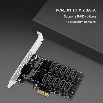 M. 2 SATA La PCIE Card Adaptor Dublu Disc Dual-Matrice de Disc Card PCIe X1/X4/X8/X16 Adaptor Suport Bord M. 2 SSD 2230/42/60/80