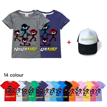 2022 Ninja Copii Băieți Fete Tricou + sapca Copii Maneca Scurta Copii Bluze Casual Tricouri Copilul Streetwear Îmbrăcăminte