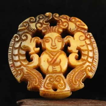 Vechea China Naturale de Jad Sculptat de Mână dragon buddha pandantiv f
