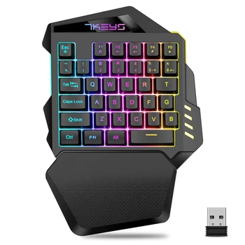 O Parte Mecanică Wireless Gaming Keyboard RGB Iluminat Portabil Mini Keyboard Controller de Joc pentru PC