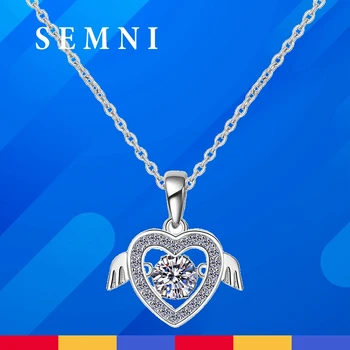 SEMNI 0.5 CT D Culoare Moissanite Diamant Zbura alături de Pandantiv Colier pentru Femei Argint 925 Uimitoare Cadou Bijuterii Fine