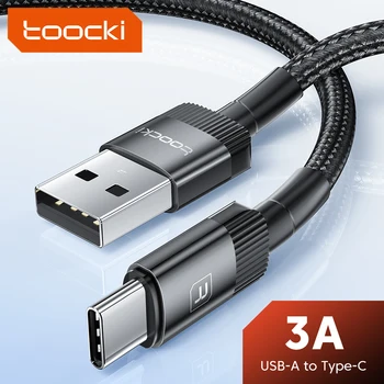 Toocki 3A USB de Tip C Cablu de Încărcare Rapidă QC 3.0 Cablu de Date Pentru Samsung, Xiaomi, Huawei P30 USB a La USB C Cablu 2M
