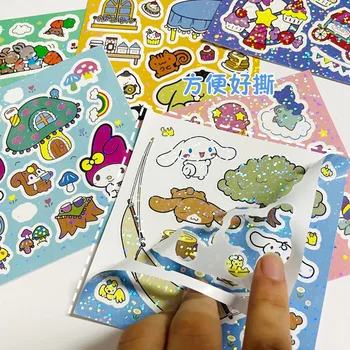 Noi Sanrio Autocolante Anime Kuromi Cinnamoroll Mea Melodia Hello Kitty Pentru Copii Drăguț Kawaii Jucării Telefon De Desene Animate Decal Copii Cadouri
