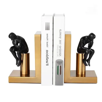 2 buc/lot Modernă Abstractă, Bookends Statuia Gânditorului Carte de Artă End Figurine de Metal Artizanat Acasă Decorare Accesorii model