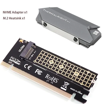 M. 2 PCIE 4.0 Adaptor Card Pci-e La M2 Converter NVMe SSD Adaptor M2 MKey PCI Express X4 2230-2280 Dimensiune cu Radiator de Aluminiu