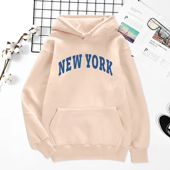New York Creativitatea Scrisoare De Imprimare Mans Bumbac, Pulovere Trendy Brand All-Matematica Jachete De Moda O-Gât Topuri Cuplu Hanorace