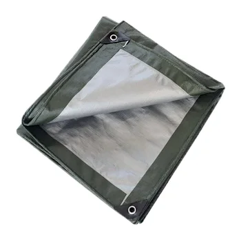 180g/㎡ 0,28 mm PE Verde Militar de Argint în aer liber Vărsat Praf de Umiditate-dovada de Izolare Termică Parasolar Îngroșat Copertina de Pânză