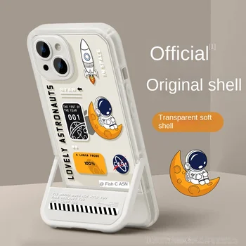 Balon astronaut Caz de Telefon pentru samsung galaxy a71 a51 a31 a50 a30 a03s a04s a02s a04 cu Kickstand de Acoperire rezistent la Șocuri