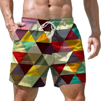 Vară Nouă Bărbați pantaloni Scurți Pătrat de Mozaic 3D Imprimate pantaloni Scurți pentru Bărbați Stil Casual pentru Bărbați pantaloni Scurți de Moda pentru Bărbați pantaloni Scurți de Plajă