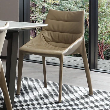Nordic lumină moderne de lux high-end din piele de scaun de luat masa acasă minimalist spate scaun log book scaun high-end scaun de luat masa
