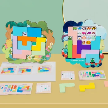 Pentru copii cel mai bun Multifunctional din lemn puzzle bloc din rusia Montessori bord VS jocuri de masă jocuri interactive băiat ziua de nastere cadou