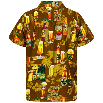 Tricou bărbați ' s Beach Wear Tricou Topuri Petrecere Vintage Pentru Barbati Femei Cămașă Hawaiană 3d Imprimate Bere cu mânecă Scurtă y2k Scurtă Tricou