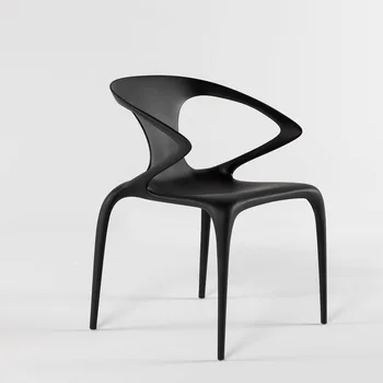 Rășină transparentă designer de scaun spatar scaun de luat masa camera de zi Rocheburg fibra de sticla cotiera singură persoană de agrement scaun