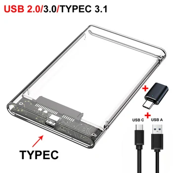USB 3.0 MICRO/3.1 Tip-C/2.0 MINI SATA Transparent HDD Cabina Cutie 7mm/9.5 mm 2.5 inch SSD Mecanice Hard Disk Mobil Caz