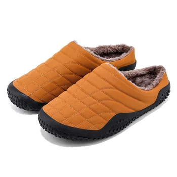 Iarna Barbati Nou Stil Papuci Cu Pluș PlusIndoor Bumbac Pantofi anti-alunecare Mens Slide-uri în aer liber Cald Cupluri Papuci