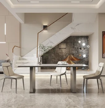 Italiană minimalist rock masă, modern, minimalist, de uz casnic dreptunghiulară masă și scaun combinație