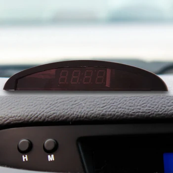 Masina de Temperatura Ceas Multi-funcție Auto Termometru Portabil în aer liber Practic Convenabil de Tensiune din Plastic Accesorii Auto