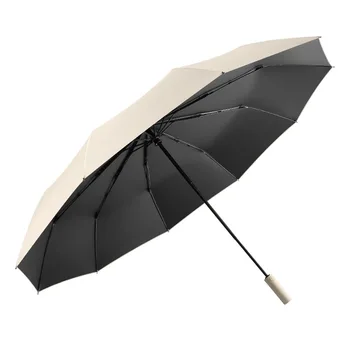 125cm Diametru Automată/Manuală Strat Negru Umbrelă de Soare Supradimensionați Pliere Ploaie Soare Protectie UV Armat Parasolar Umbrela