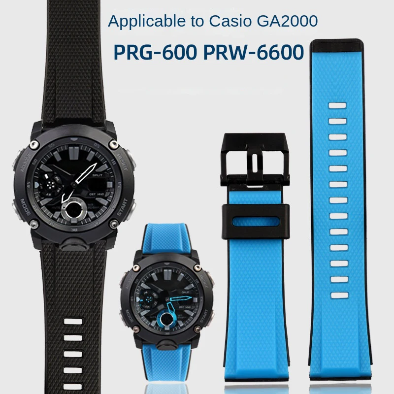 24mm Watchband Pentru Casio Curea Rasina GA2000 PRG-600 PRW-6600 PRG-650 GA-2000 Sport Impermeabil Ceas Silicon Brățară Albastru Negru
