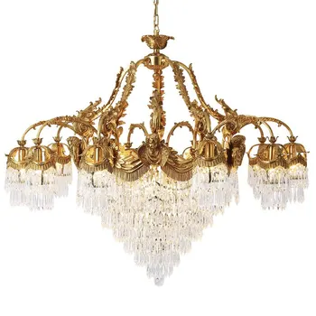 pur cupru candelabru de cristal Europene atmosferă de lux palace villa camera de zi sala de mese lampa retro lămpi
