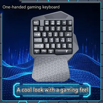 Gaming Keyboard Curcubeu Backlit Mici 35-Cheie cu O singură mână Controller masa redusă până Încheietura Restul de Jocuri Tastatura pentru Gamer de Jocuri Video