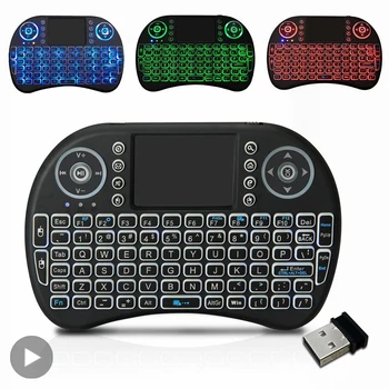 Backlit Mini Tastatura Wireless spaniolă franceză Azerty rusă, portugheză Brazilia Limba Mouse-ul de Aer Cu Touchpad N RGB PC, TV Box