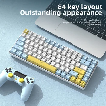 K84 Hot-swappable cu Fir Tastatură Mecanică Magie Culoare de Fundal 84-cheie de Joc Office Keyboard Potrivit Pentru Calculator Notebook