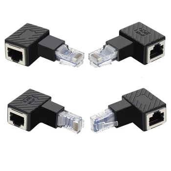 20buc/lot de 90 de Grade Unghi Drept RJ45 de sex Masculin la Feminin Adaptor Ethernet Extender Ethernet RJ45 Cat5e