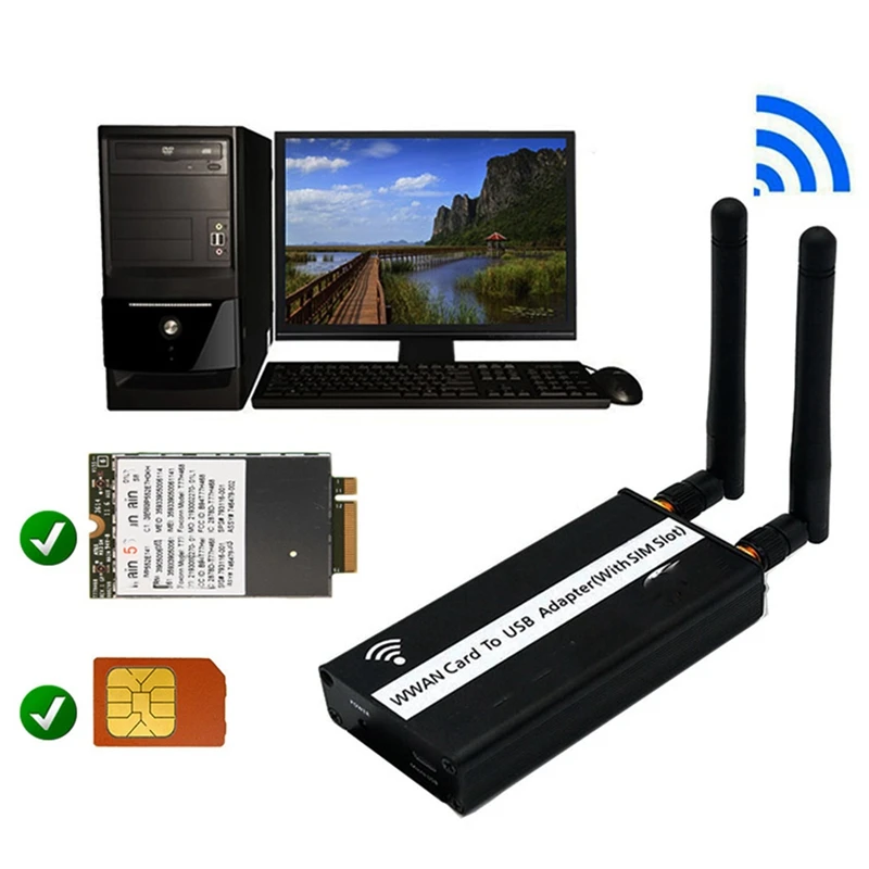 2X Wireless unitati solid state M. 2 Tasta B Pentru Adaptor USB Cu Sim Slot Pentru Card WWAN/LTE/4G Module Pentru Desktop/Laptop