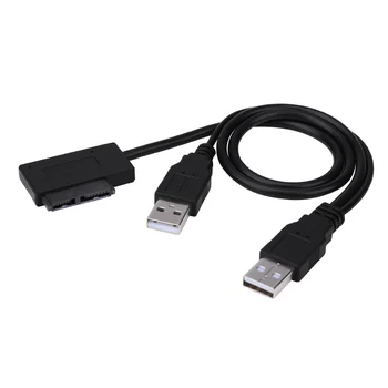 Notebook 7+6pini Slimline SATA to USB2.0 Convertor Adaptor Easy Drive Cablu