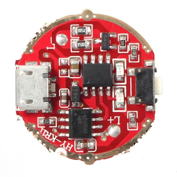 25/26/28mm Micro USB / 3.5 mm DC Taxa de Port Driver de Placa de Mijloc Întrerupător Circuit de acționare Placă pentru L2 T6 LED Lanterna Reincarcabila