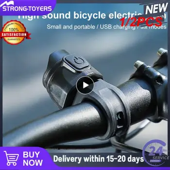 1/2 BUC Reîncărcabile Biciclete Motociclete Electrice Bell Horn 6 Moduri de Ghidon MTB de Ciclism Rutier de Alarmă Anti-furt Claxon Bicicleta