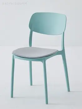 Scaun lumina de acasă de lux scaun de luat masa Nordic simplu și modern spatar alb masă și scaun stivuibil dormitor birou scaun