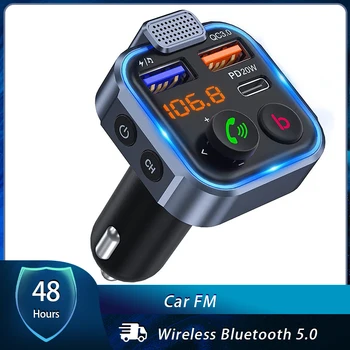 Handsfree Bluetooth Wireless Adaptor Auto 5.0 Transmitt fm MP3 Pentru Auto Audio Receptor Transmițător USB Rapid Incarcator Auto Modulator