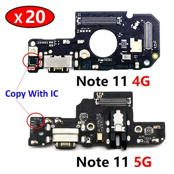 20buc, Conector Dock Încărcător Micro USB Port de Încărcare Cablu Flex Bord Pentru Redmi Nota 11 5G 4G Cu Microfon Piese de schimb