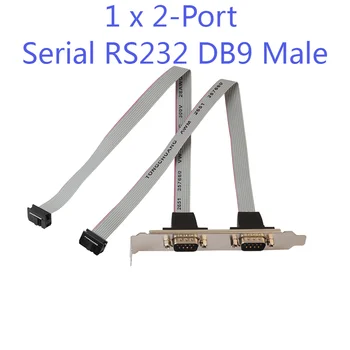 2-Port Serial RS232 DB9 Male COM Port IDC 10pin Cable w/ Consolă