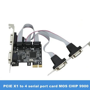 De înaltă Calitate MOSCHIP 9900 PCIe 4 Porturi Seriale Add pe Card Multi RS232 DB9 COM Extindere Coloană Adaptor Convertor