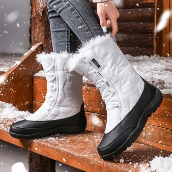 Cizme de Iarna pentru femei 2023 Cald Cizme de Zapada pentru Femei la Jumătatea Vițel rezistent la apa, Non-alunecare de Femeie Iarna Pantofi Femei Casual Cizme în aer liber