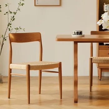 Designer De Mese Scaune De Birou Din Lemn Masiv Dormitor Vanitatea Japoneză Birou Lounge Scaun Modern Cadeira De Madeira Mobilier De Rattan