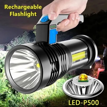 LED-uri în aer liber multifunctional lumina puternică rază lungă lampă portativă cu lumina puternica lanterna de pescuit USB reîncărcabilă searchlight