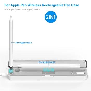 Wireless/cu Fir Încărcător Caz pentru Apple Pencil 1 2 pentru Apple Pen 1 Rapid de Încărcare de Protecție Cutie de Încărcare fără Fir Suport pentru Pix