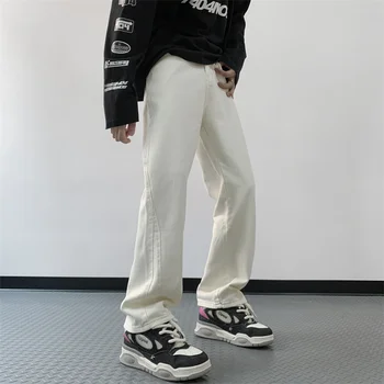 Stil clasic Barbati Regular Fit Jeans Stil American Moda Denim Avansate Bumbac Stretch Pantaloni sex Masculin Brand Pantaloni A87