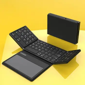 2023 Nou Portabil Mini Trei Pliere Tastatură Bluetooth Wireless Pliabil Touchpad Tastatura Pentru IOS, Android, Windows, Ipad, Tableta