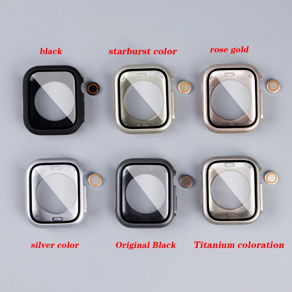 45mm 44mm Geam+Caz Pentru Apple Watch 7 45mm Capac Sticla Ecran Protector pentru iWatch 8 6 5 SE 44mm Plin Protector Cadru