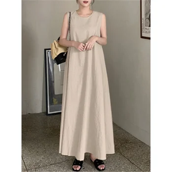 Moda coreeană Vara Noi În Rochii pentru Femei 2023 Streetwear VRAC Solid Epocă Halat Supradimensionat Casual, Rochii Elegante Lungi